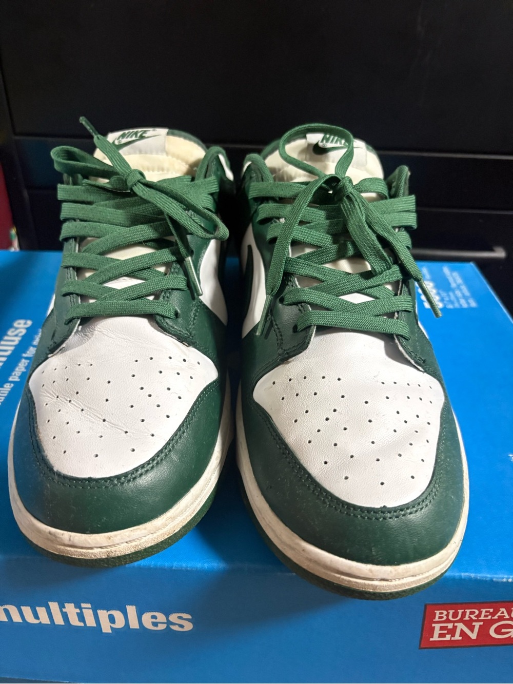 Nike Men’s Low-Top Sneakers in White and Green